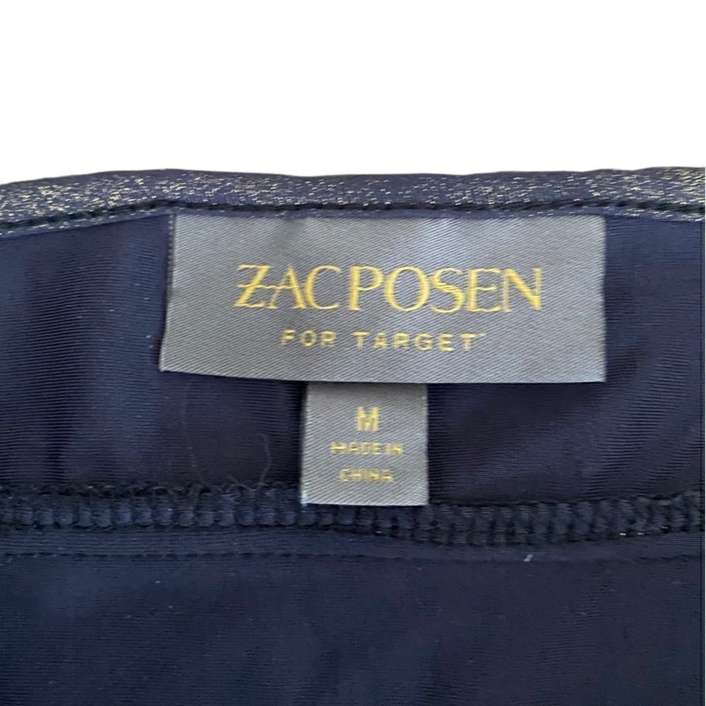 Zac Posen Halter Mini Dress Gold Black Shimmer Large - Picture 5 of 6